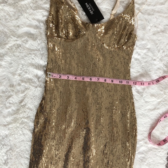 Gold Sequin Cocktail Dress NWT - Picture 6 of 8